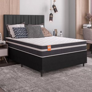 Cama Box Casal Qatar Colchão Inducol Molas MaxForce Pro 138x188x63cm 