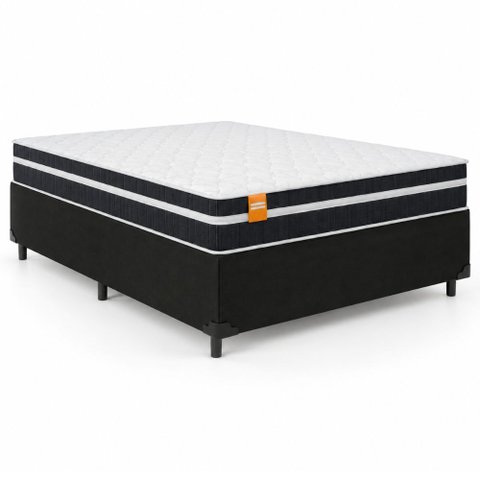 Cama Box Casal Qatar Colchão Inducol Molas Maxforce Pro 138x188x63cm
