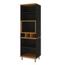 Ver imagem 4 de Paneleiro 4 Portas com Nicho Forno para Cozinha Modulada Madri Preto/Chumbo