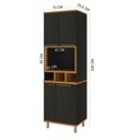 Ver imagem 3 de Paneleiro 4 Portas com Nicho Forno para Cozinha Modulada Madri Preto/Chumbo