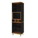 Ver imagem 4 de Paneleiro 4 Portas com Nicho Forno para Cozinha Modulada Madri Preto/Chumbo
