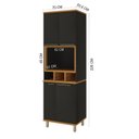 Ver imagem 3 de Paneleiro 4 Portas com Nicho Forno para Cozinha Modulada Madri Preto/Chumbo