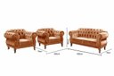 Ver imagem 3 de Conjunto Duquesa Chesterfield Sofá + 2 Poltronas Decoração Vintage Retrô - Veludo Terracota