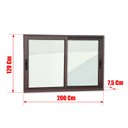 Ver imagem 4 de Janela Alumínio Elite 2 Folhas Moveis 120 x 200 V.Liso Marrom Corten Brimak