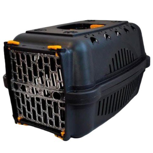 CAIXA DE TRANSPORTE PARA PET CÃES E GATOS BLACK AMARELO N1 - 1