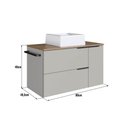 Ver imagem 3 de Gabinete de Banheiro Suspenso 80cm com 1toalheiro 2portas e 1gaveta Bh8020 Mel/arenas com Cuba