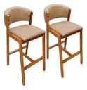 Ver imagem 5 de Kit 02 Banquetas Alta com Encosto Madeira Charmy Courissimo:Courissimo/Omega Bege