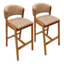 Ver imagem 5 de Kit 02 Banquetas Alta com Encosto Madeira Charmy Courissimo:Courissimo/Omega Bege