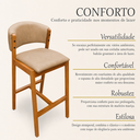 Ver imagem 4 de Kit 02 Banquetas Alta com Encosto Madeira Charmy Courissimo:Courissimo/Omega Bege