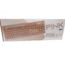 Teclado Rosa P/ Computador Notebook com Suporte de Celular - 6