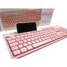 Teclado Rosa P/ Computador Notebook com Suporte de Celular - 5