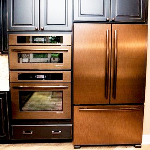 Adesivo para Geladeira Escovado Bronze 1,22m TACOLADO PAPEL DE PAREDE