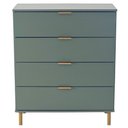 Ver imagem 5 de Comoda 80 Cm 4 Gavetas Pes Madeira Dm242 Verde Oliva Dtall