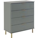Ver imagem 1 de Comoda 80 Cm 4 Gavetas Pes Madeira Dm242 Verde Oliva Dtall