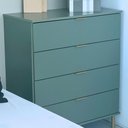 Ver imagem 2 de Comoda 80 Cm 4 Gavetas Pes Madeira Dm242 Verde Oliva Dtall