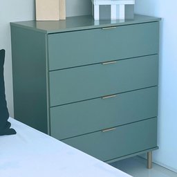 Comoda 80 Cm 4 Gavetas Pes Madeira Dm242 Verde Oliva Dtall - 9 Comoda 80 Cm 4 Gavetas Pes Madeira Dm242 Verde Oliva Dtall - 9