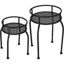 Ver imagem 1 de Jogo 2 Peças Mesas Decorativas Laterais Redondas Home&co Metal Preto - G:39x26x26 P:30x21x21 Cm