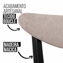 Ver imagem 3 de Cadeira de Jantar Floripa Madeira Maciça Estofada Bouclé Bege Madeira Preta Di Franco