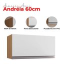Ver imagem 4 de Armário Aéreo para Cozinha Andréia 1 Porta Amêndoa Branco - Ajl