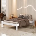 Ver imagem 3 de Cama Casal Turca New Madeira Maciça Cor Branco