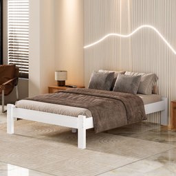 Cama Casal Turca New Madeira Maciça Cor Branco - 3