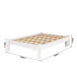 Cama Casal Turca New Madeira Maciça Cor Branco - 2