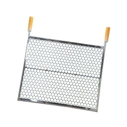 Grelha Especial Inox Moeda 40x45 para Churrasco Cabo Madeira - Gudim - 1