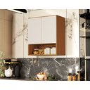 Ver imagem 3 de Armario Aéreo Organizador Multiuso Quarto Sala Bela 2 Portas:Nature/Off White