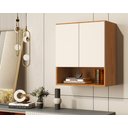 Ver imagem 4 de Armario Aéreo Organizador Multiuso Quarto Sala Bela 2 Portas:Nature/Off White