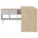 Ver imagem 3 de Escrivaninha em L Mesa Office com Nichos e Porta Dubai Carvalho-branco