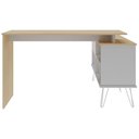 Ver imagem 4 de Escrivaninha em L Mesa Office com Nichos e Porta Dubai Carvalho-branco