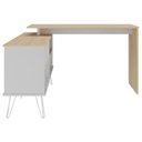 Ver imagem 2 de Escrivaninha em L Mesa Office com Nichos e Porta Dubai Carvalho-branco