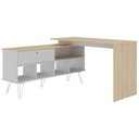 Ver mais imagens de Escrivaninha em L Mesa Office com Nichos e Porta Dubai Carvalho-branco