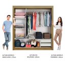 Ver imagem 4 de Guarda-Roupa Casal Madesa Lyon 3 Portas de Correr de Espelho 2 Gavetas Rustic Cor:Rustic