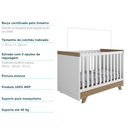 Ver imagem 4 de Kit Conjunto Quarto Infantil Bebê Berço Mini Cama 2 em 1 Cômoda 3 Gavetas Mdf Branco e Marrom