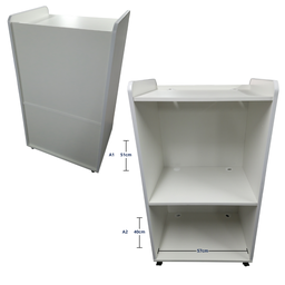 Balcão Caixa Ilha P/ Loja Recepção Simples 60cm Sem Parafuso Aparente MDF Branco - 3