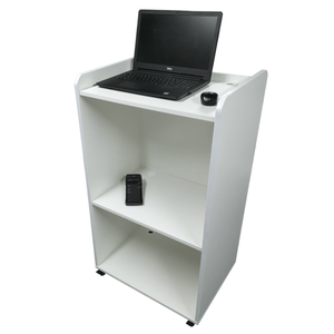 Balcão Caixa Ilha P/ Loja Recepção Simples 60cm Sem Parafuso Aparente MDF Branco