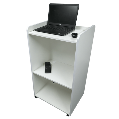 Balcão Caixa Ilha P/ Loja Recepção Simples 60cm Sem Parafuso Aparente MDF Branco