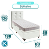 Kit Cabeceira + Cama Box Bau + Colchão Solteiro D23 D23 Inducol - 3