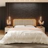 Cabeceira King Estofada com Led - Linho Bege - 6