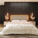 Ver imagem 6 de Cabeceira King Estofada com Led - Linho Bege