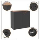 Ver imagem 4 de Conjunto de Escritório 2 Peças Noruega Office Livreiro e Aparador Buffet - Via Nossa - Preto e
