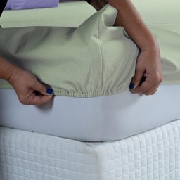 Lençol Cama Queen 100% Algodão com Elástico Percal 300 Fios Hotel Pousada:verde Bebe - 2