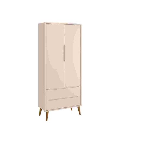 Guarda-Roupa para Quarto Infantil Retrô 2 Portas Classic New:Rosa/Madeira