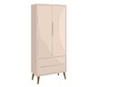 Ver imagem 1 de Guarda-Roupa para Quarto Infantil Retrô 2 Portas Classic New:Rosa/Madeira