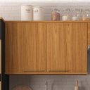 Ver imagem 4 de Armário Aéreo 2 Portas 120cm Cozinha Modulada Madri Amarelo/Freijó