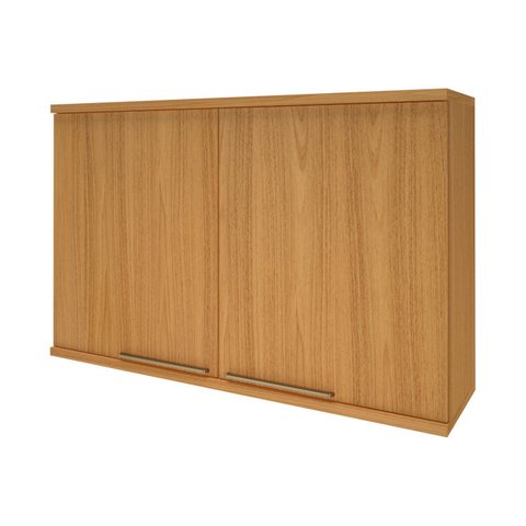 Armário Aéreo 2 Portas 120cm Cozinha Modulada Madri Amarelo/Freijó