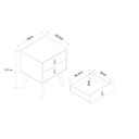 Ver imagem 3 de Mesa de Cabeceira 2 Gavetas Amber Bege