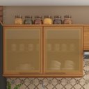 Ver imagem 4 de Armário Aéreo 2 Portas 120cm com Vidros Reflecta para Cozinha Modulada Madri Amarelo/Freijó