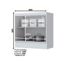 Ver imagem 2 de Balcão Modulado 80cm com Tampo 2 Portas Emily Henn
